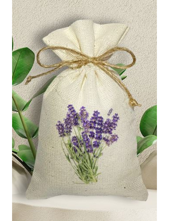 Lavanta Tasarımlı Bez Kese 7x12 cm
